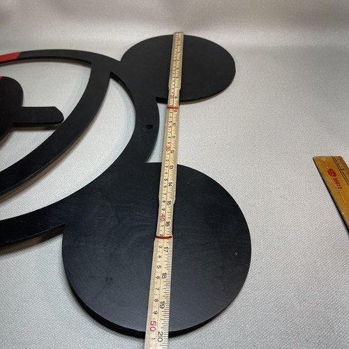 Mickey Mouse Disney Laser Cut Wood Wall Art 19” X 20” Black Red - Picture 5 of 8