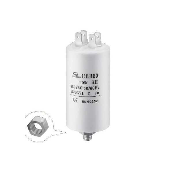 Condensateur permanent 8uF 450VAC pour moteur monophasé de pompe et volet