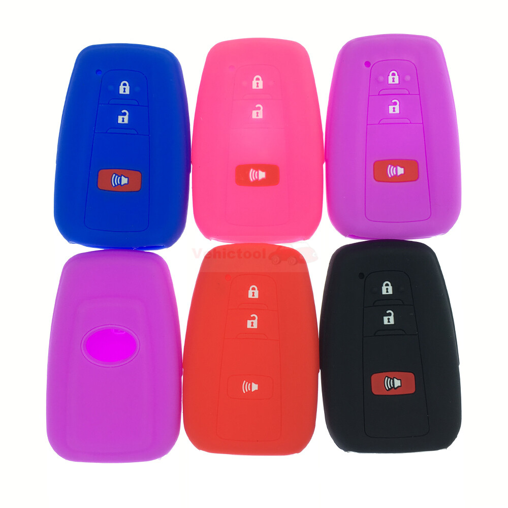 OTMIK Cover per Custodie per Chiavi in Plastica per auto Toyota Yaris Camry RAV4 Corolla per Lexus GS300 Prad Land Previa Celica Accessori per Telecomando (2 Bottoni Con Pad