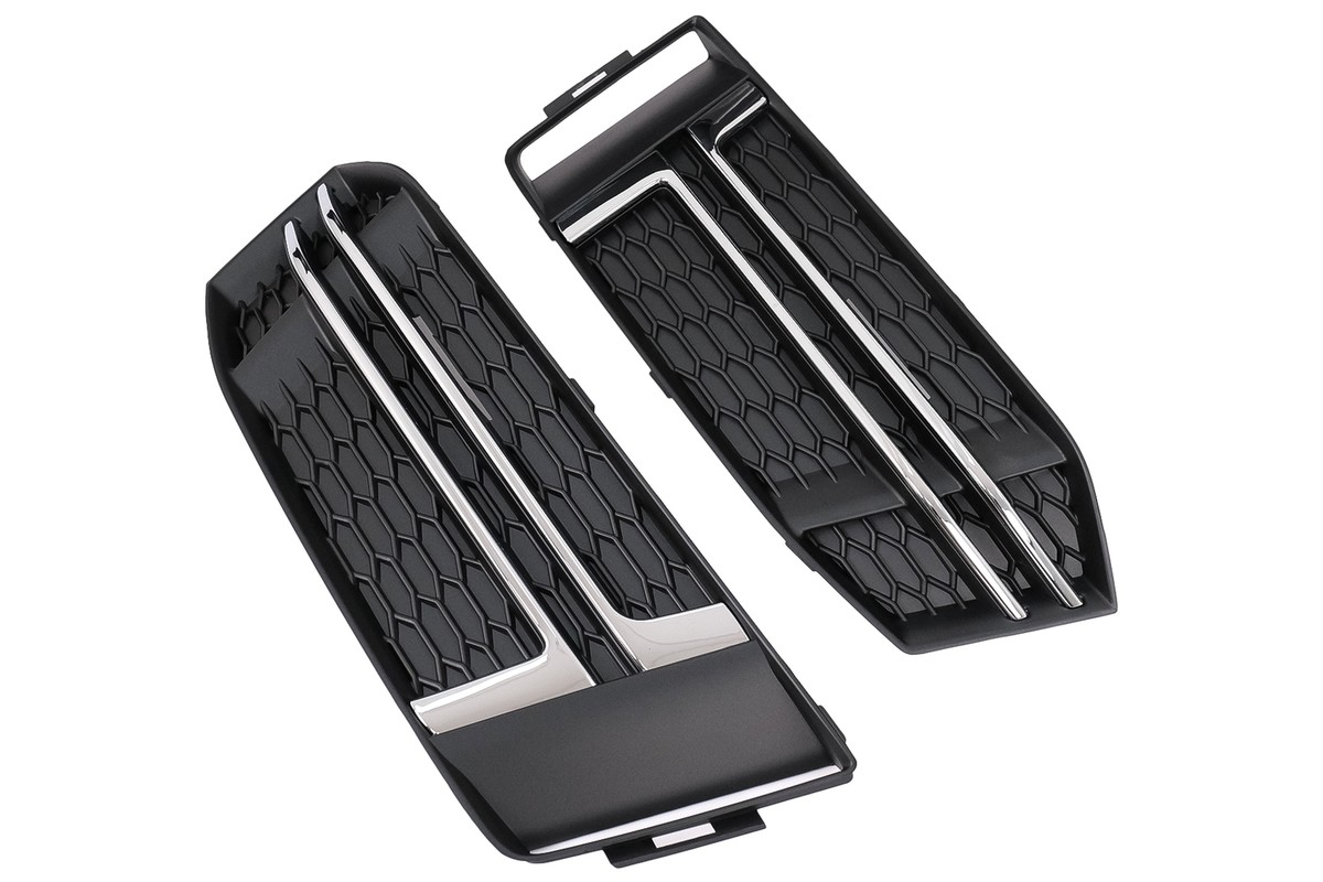 Grilles De Pare-chocs Avant Pour Audi A4 B9 (2016-18) - Look RS4, Tuning, Sans ACC - Noir