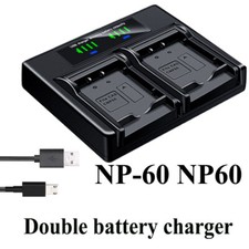Cargador de batería doble para CASIO NP-60 BC-60 BC-60L Exilim EX-FS10 FS10BE S10 S12