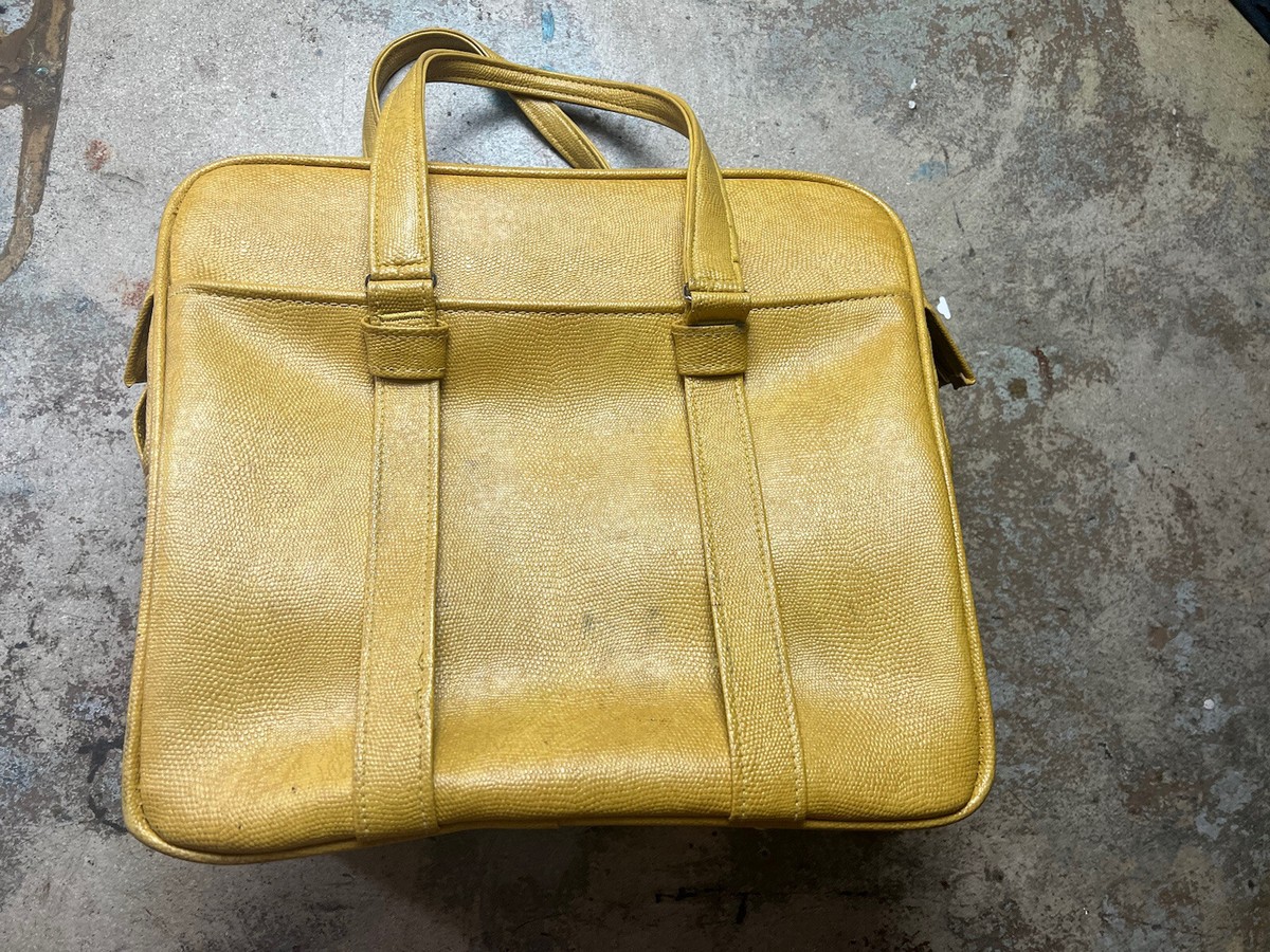 Vtg SAMSONITE Yellow Silhouette TRAVEL TOTE BAG Carry On Luggage