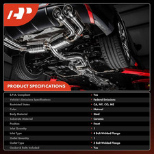 Front Catalytic Converter Kit Direct-Fit Compatible with Honda Accord 2008-20...