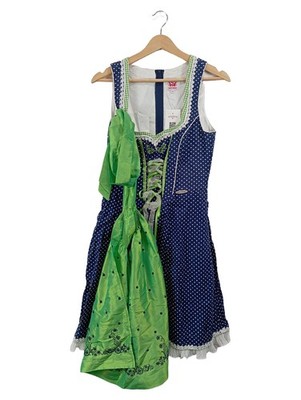 Spieth & Wensky Dirndl Trachtenkleid Gr. 38 blau-weiß