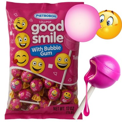 Good Smile Bubble Gum Lollipops   (24 Count, 1 Pound 17 Ounces) - Juicy Fruit...