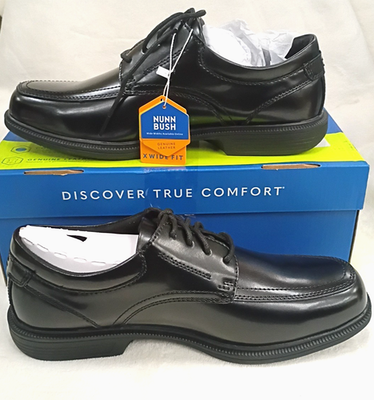 bush de brunt Jusco fit ジャスコ ブラント ブラック 黒 Nunn Bush Bourbon Street Moc Toe Lace Up Shoes Black 84355 Men's