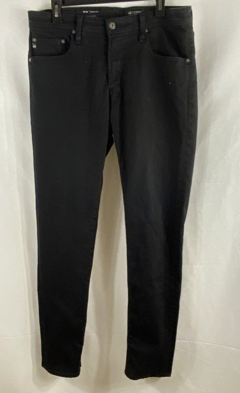 AG Men's Tellis Modern Slim Jeans Black Japanese Fabric Size 35x34