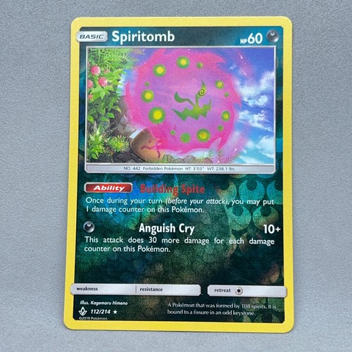 Spiritomb 112/214 Unbroken Bonds Rare Reverse Holo Kagemaru Himeno Pokemon LP