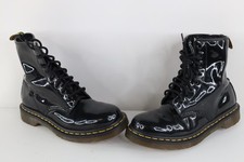 Vtg 90s Y2K Dr Martens Doc Martens Womens 6 Patent Leather Combat Boots Black