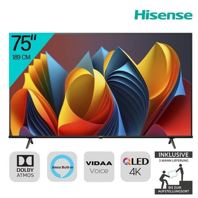 Hisense 75E7NQ Fernseher 75 Zoll Game Mode Plus Sprachassistenten QLED 2ML