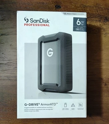 SanDisk Professional 6TB G-Drive ArmorATD - Rugged External Hard Drive HDD - NEW