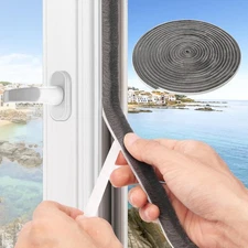 Weather Stripping Door Window Seal, 33Ft Self-Adhesive Brush Door Soundproofing 