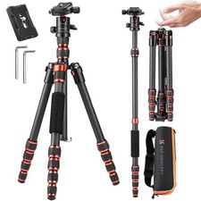 K F Concept 60 inch Carbon Fiber Camera Tripod,Super Lightweight Compact Travel