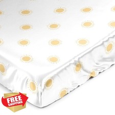 Sweet Jojo Boho Sun Crib Sheet White Yellow Gender Neutral Baby Toddler