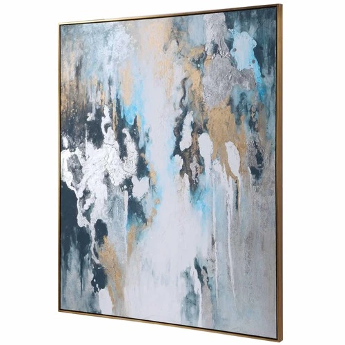 Uttermost 36058 Stormy 61" x 51" Framed Abstract Painting on - Blue - Picture 3 of 7