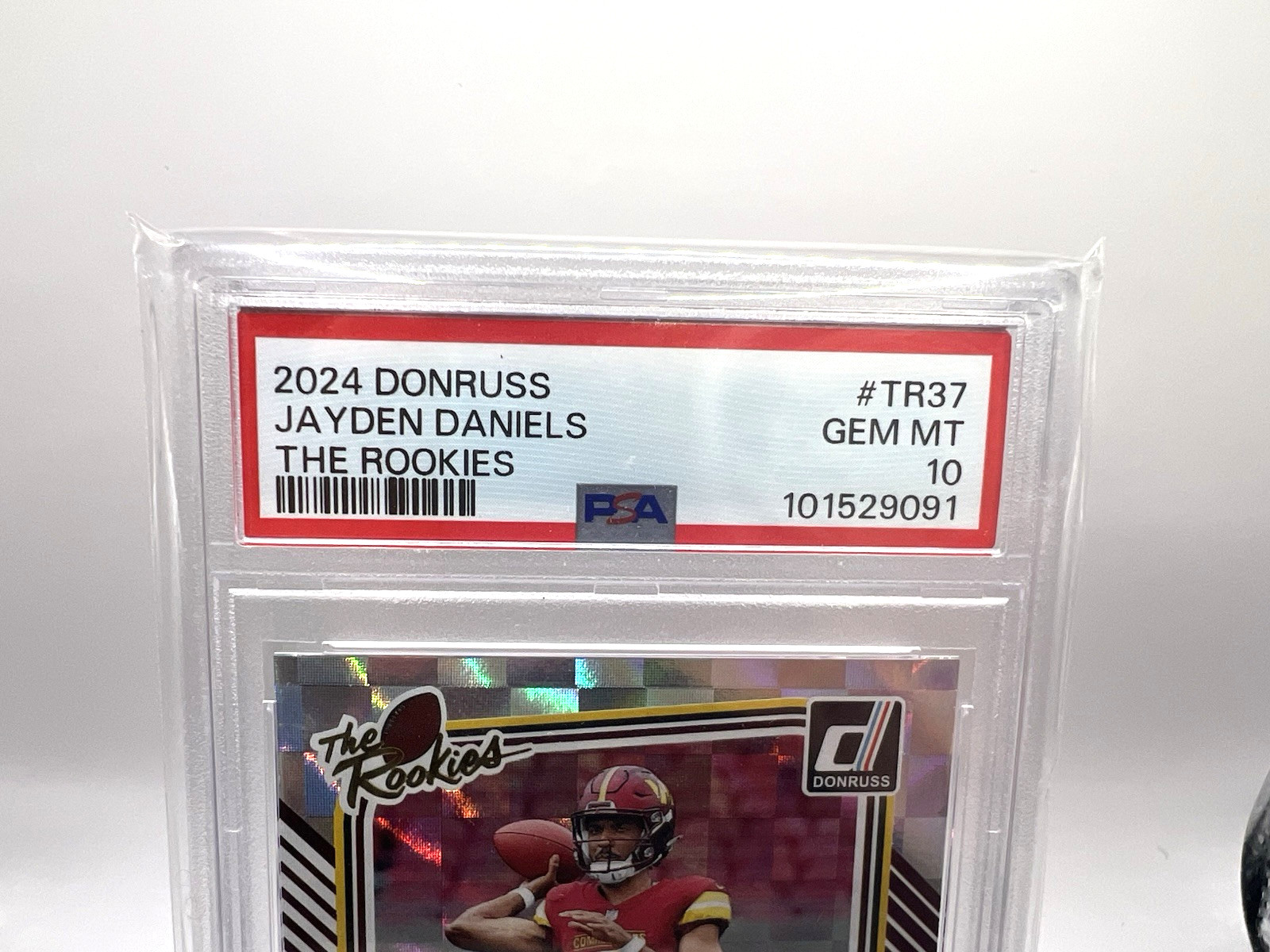 2024 Donruss Jayden Daniels The Rookies #TR37 Rookie RC Graded PSA 10 GEM MT view 3