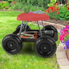 Gardening Stool - Rolling Garden Seat with Wheels and Storage Tool Tray - Gar...