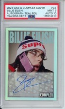 Billie Eilish x COMPLEX GAS Card AUTOGRAPH SIGNED Teal Foil 8/15 PSA 9 AUTO 10