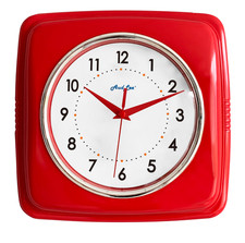 23cm Retro Color Indoor Silent Wall Clock  - Red