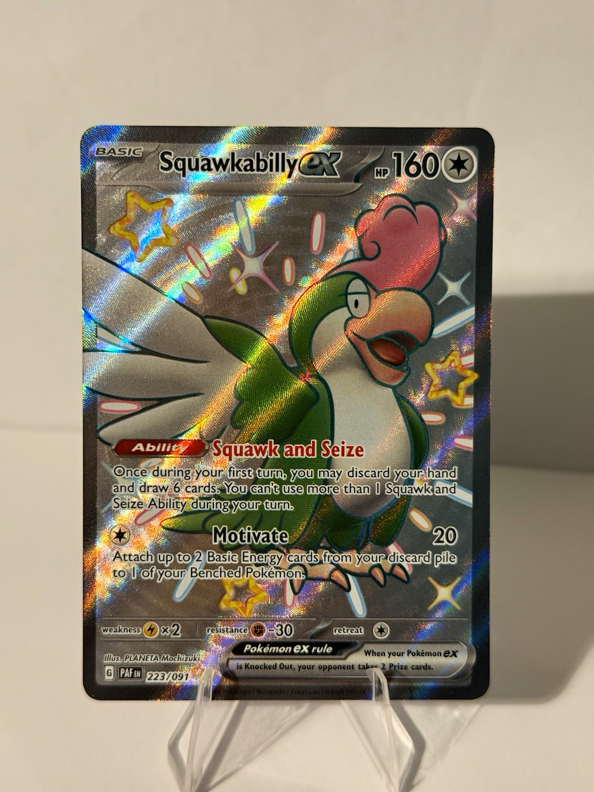 The Pokémon Company Squawkabilly ex SV Paldean Fates 223/091 Holo EN Full Art