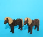 Playmobil 2 Vintage Brown Pony Figures Ponies for Ranch, Farm, Western