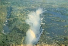Victoria Falls Livingstone Zambia aerial vintage postcard g623