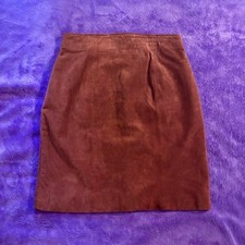 VINTAGE, Retro, 90's Forenza Brand, midi-length, burgundy leather/suede skirt