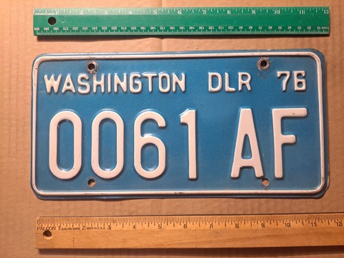 License Plate, Washington, 1976, Dealer, 0061 - AF