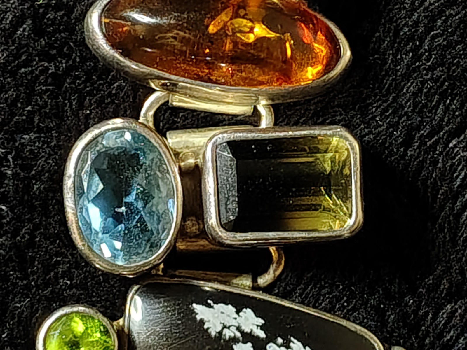 Handmade Artisan Statement Bracelet Signed W/ 13 … - image 10