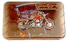Harley Davidson Playing Cards 2 Decks Metal Collector Tin Case 1992 Motorcycle