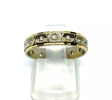 Antique Sterling Silver & 9CT Gold Clear Spinel  Ring Size P1/2 (US 7 3/4)