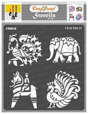 Reusable Indian Motif Stencils for Painting on Wood, Wall, Tile, Canvas, , Fa...
