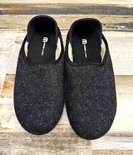 NEW Mahabis Classic Wool Slippers EU Men 8 Black Slip On