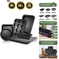 Bakeware Sets Nonstick Oven Pan Baking Pans Set 7-Piece Kitchen Bakeware