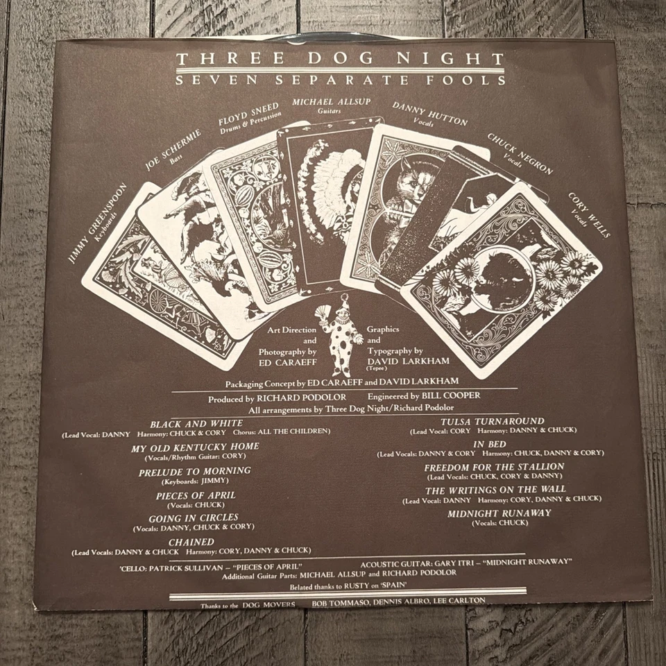 Three Dog Night Seven Separate Fools Vinyl LP with 7 Cards ABC 1972 Classic Rock - Image 4 of 4