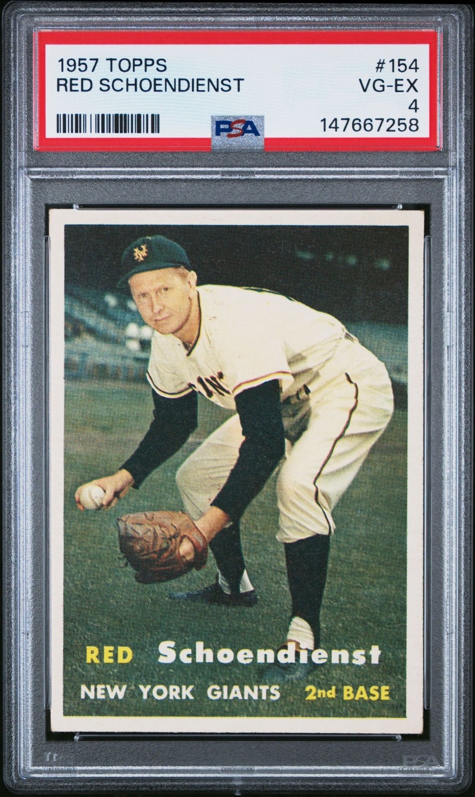 1957 Topps #154 Red Schoendienst PSA 4 Undergraded