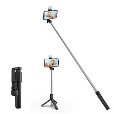 Selfie Stick, 4 in 1 Selfie Stick Tripod with Light, Extendable and Portable ...