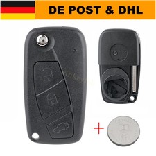 Klapp Schlüssel Gehäuse + Batterie für Fiat Panda Punto Qubo Ducato Stilo Brava