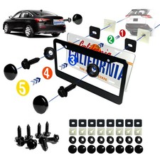 8 Black License Plate Screws Stainless Steel Bolts Hats Car Accessories Fiture