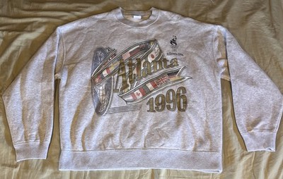 Atlanta 1996 Olympics Sweatshirt Mens Medium Gray Pullover Crewneck Heritage