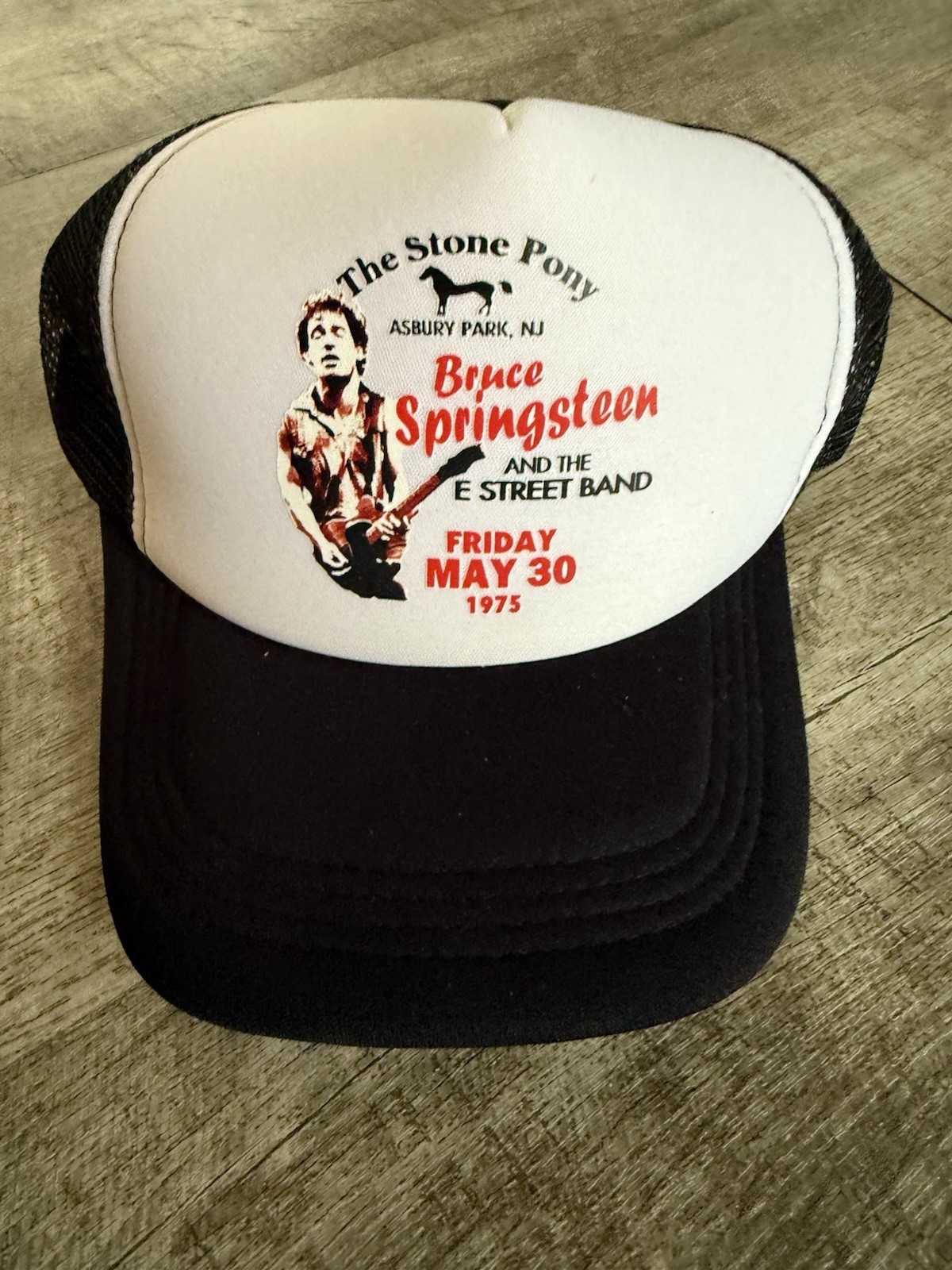 Cappello camionista uomo Bruce Springsteen nero snapback Asbury Park Stone Pony 1975