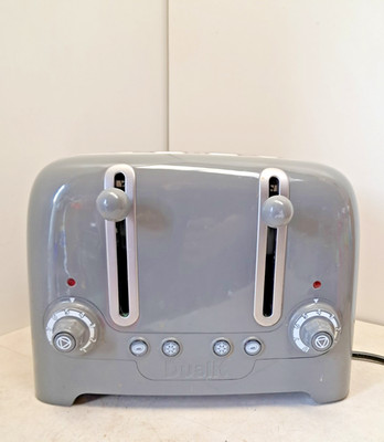Dualit 4 Scheiben Toaster - Grau & Edelstahl - 4 Schlitze - DPP4 Küche