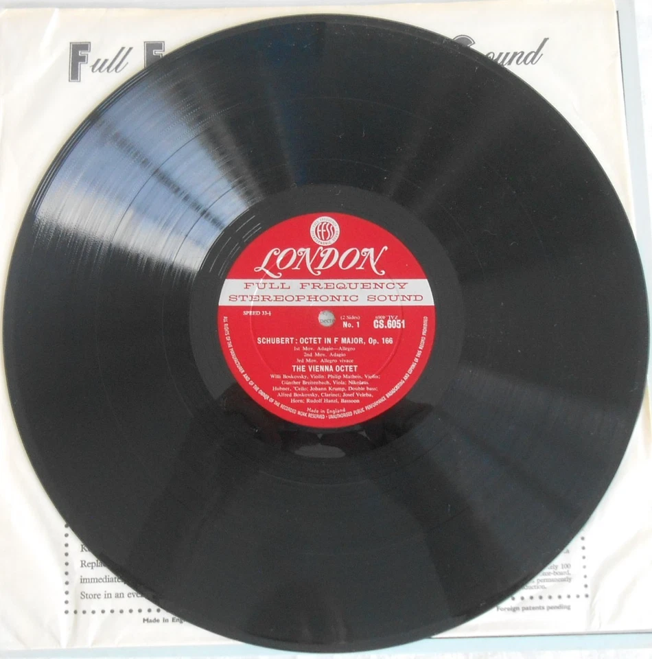THE VIENNA OCTET Schubert: Octet Op. 166 LP London CS 6051 2E/3E BB ED1 - Image 3 of 4