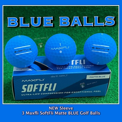 #ad BLUE BALLS Maxfli SoftFli Golf Balls NEW Sleeve 3 Matte BLUE Golf Balls $11.95