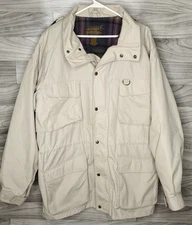 VINTAGE Eddie Bauer Jacket Mens XLarge Beige Wool Lined Mountain Parka Coat VTG