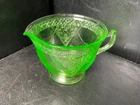 Vintage Federal Glass Georgian Lovebirds Uranium Depression Glass Creamer