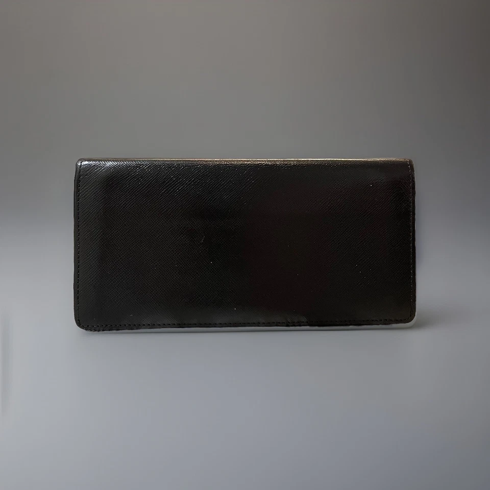 RARE Burberry Black Label Continental Bifold Black Red Leather Wallet Men Women - Image 3 of 4