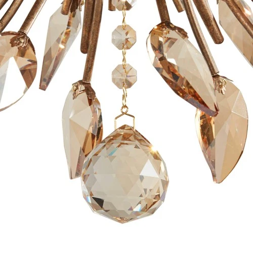 Uttermost Alenya 6-Light Metal Crystal Fabric Shade Chandelier in Burnished Gold - Picture 3 of 3
