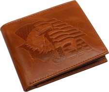 RFID Blocking Genuine Leather Mens Bifold Eag...