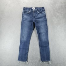 AGOLDE Jeans Womens 28 Blue Sophie Skinny Ankle Raw Hem Stretch High Rise
